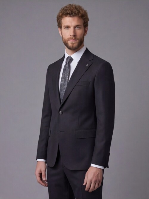 Black Notch Lapel Comfort Fit Suit