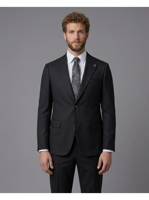 Black Notch Lapel Comfort Fit Suit