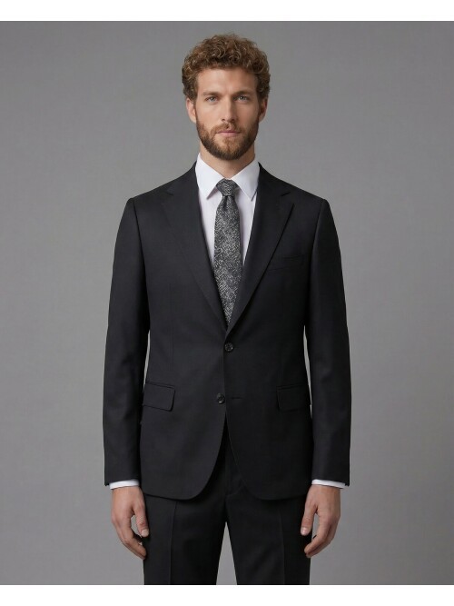 Black Notch Lapel Comfort Fit Suit