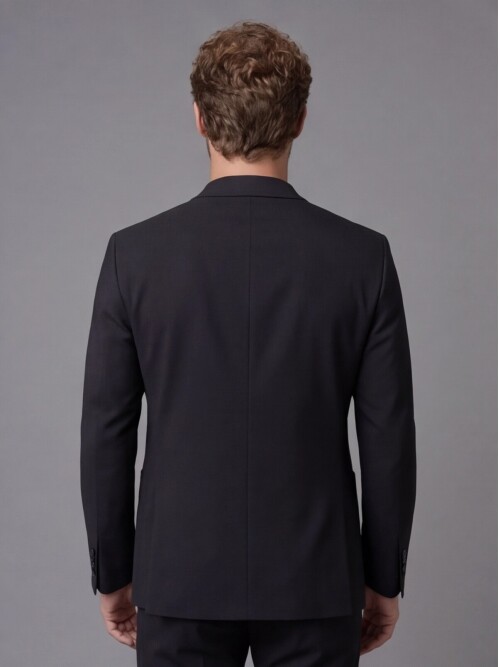 Black Notch Lapel Comfort Fit Suit with Patch Pockets