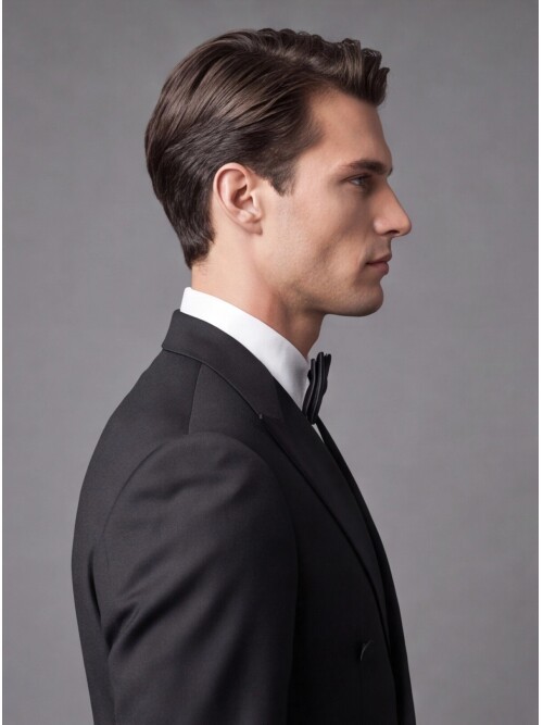 Black Peak Lapel Double-Breasted Slim Fit Tuxedo