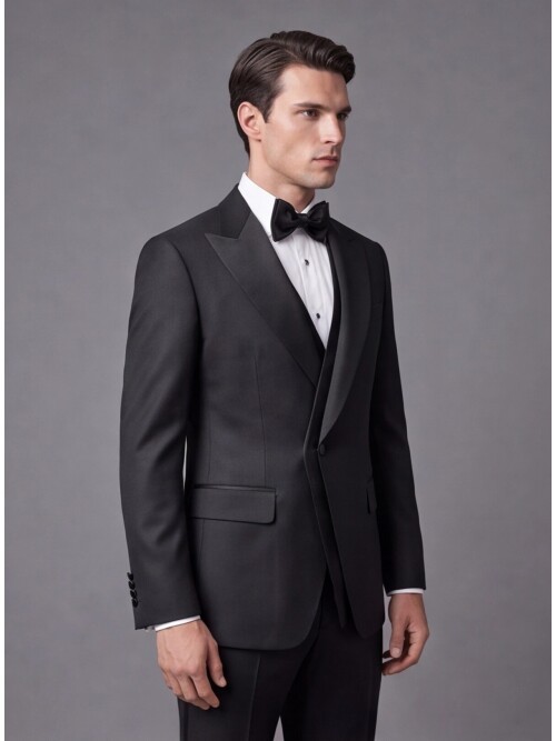 Black Peak Lapel Slim Fit Tuxedo