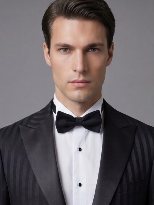 Black Peak Lapel One-Button Slim Fit Tuxedo