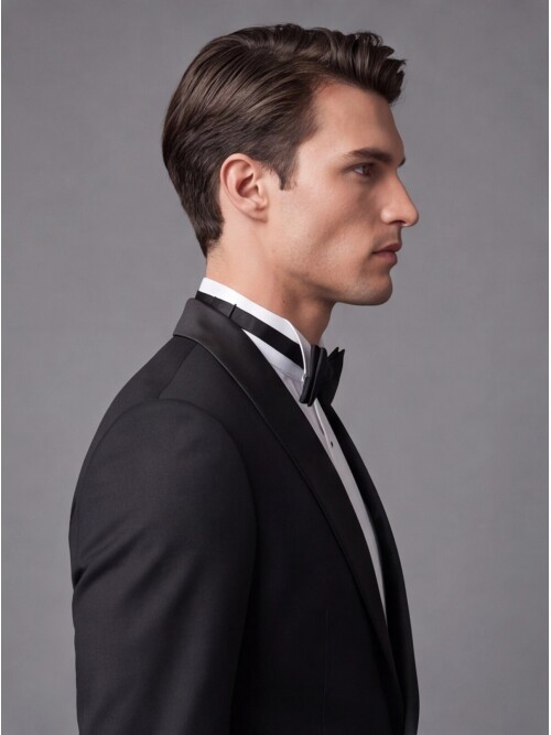 Black Slim Fit Shawl Lapel One Button Wedding Tuxedo