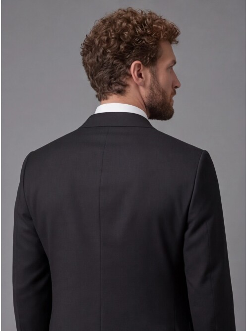 Black Slim Fit Notch Lapel 2-Button Suit