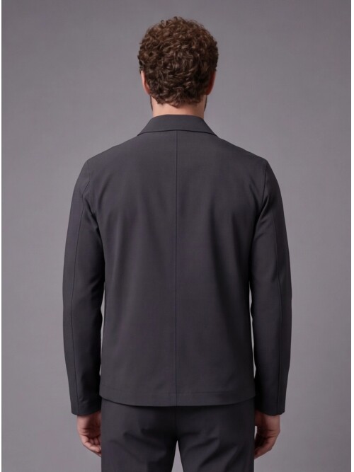 Siyah Spor Gömlek Yaka Comfort Fit Takım Elbise