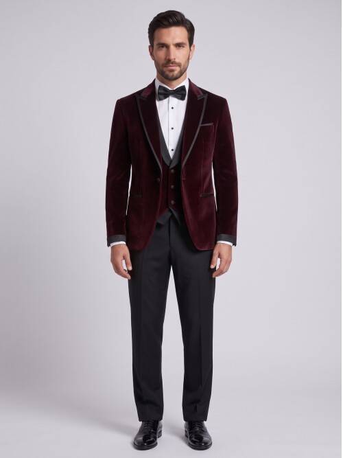 Burgundy Velvet Tuxedo