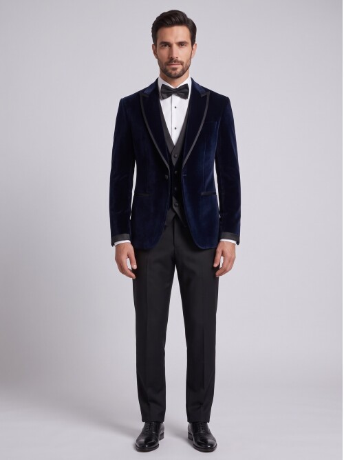 Navy Blue Velvet Tuxedo