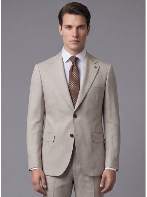 Taş Mono Yaka İki Düğmeli Slim Fit Takım Elbise