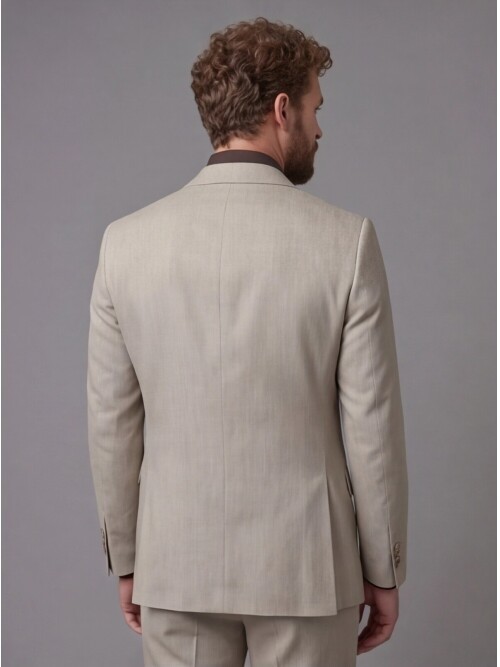 Stone Beige Notch Lapel Comfort Fit Suit