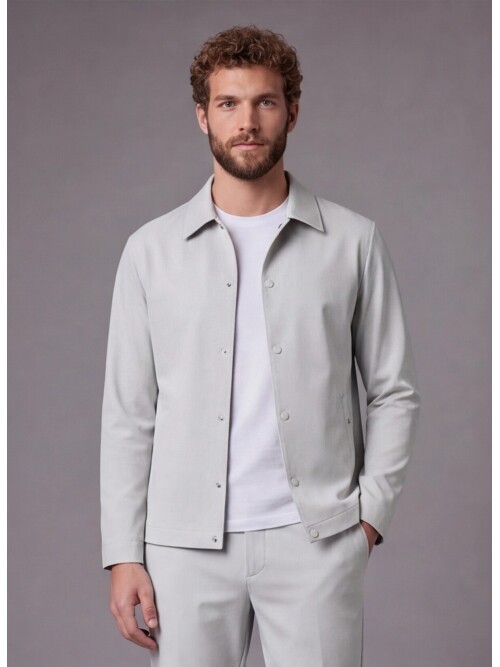 Taş Rengi Spor Gömlek Yaka Comfort Fit Takım