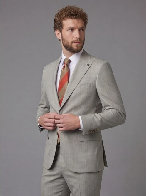 Stone Peak Lapel Comfort Fit Mens Suit