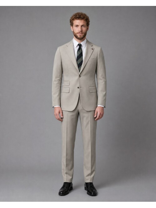 Stone Slim Fit Shawl Collar 2-Button Suit