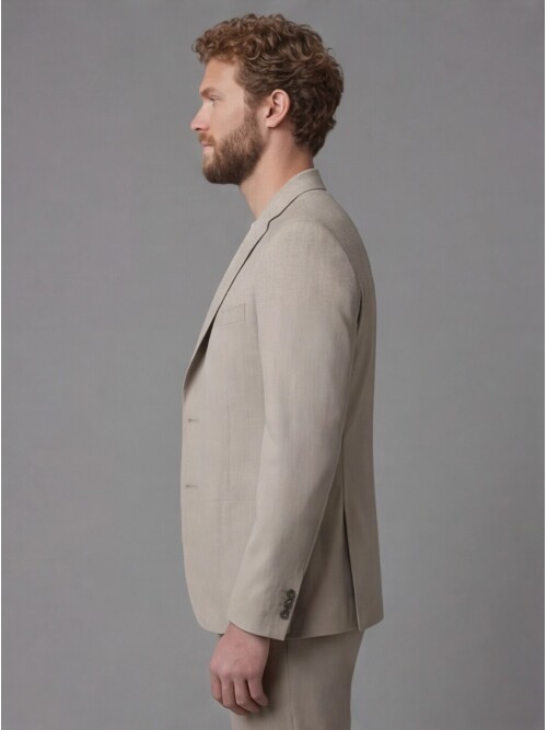 Taupe Notch Lapel Comfort Fit Suit with Patch Pockets