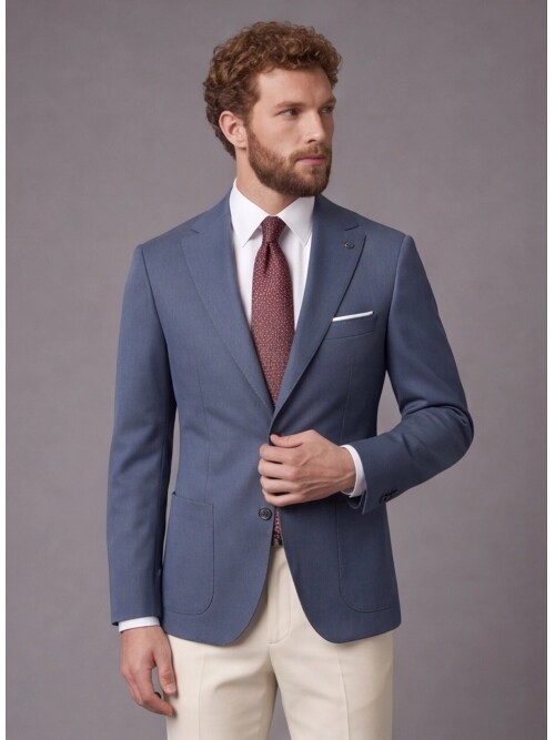 Yeşil Sivri Yaka Slim Fit Kombinli Erkek Takım Elbise
