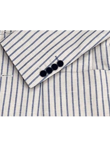 SUIT SARTORIA MAVİ ÇİZGİLİ KETEN CEKET 4351