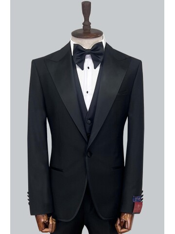 SUIT SARTORIA SİYAH YÜNLÜ DAMATLIK 5568