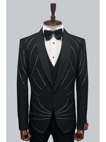 SUIT SARTORIA SİYAH TAŞLI DAMATLIK 5510