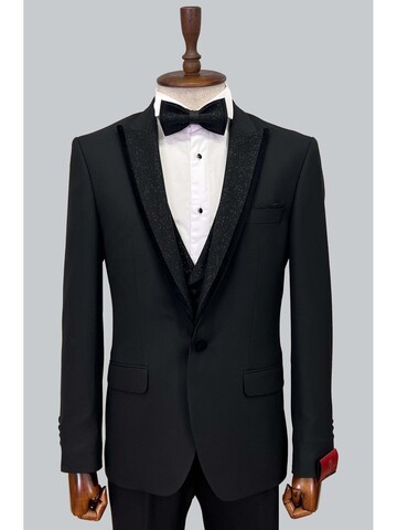 SUIT SARTORIA ÇIKMA YAKA SİYAH DAMATLIK 5063