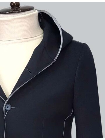 LACİVERT KAPİŞONLU CEKET 4297