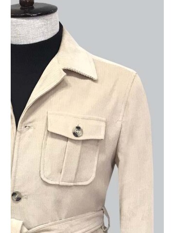 SUIT SARTORIA BEIGE VELVET COAT 8126