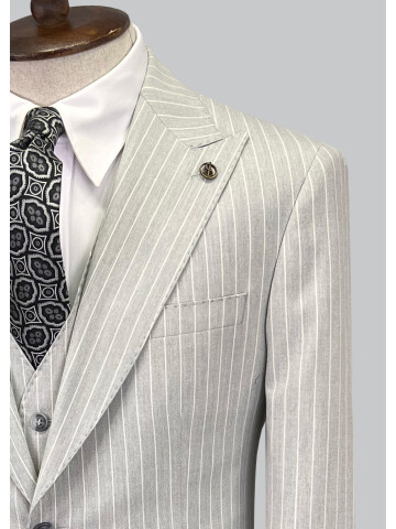SUIT SARTORIA ÇİZGİLİ AÇIK GRİ TAKIM ELBİSE 2760
