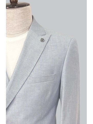 SUIT SARTORIA MAVİ KETEN CEKET 4453