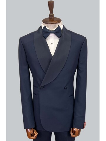 SUIT SARTORIA LACİVERT ŞAL YAKA DAMATLIK 5453