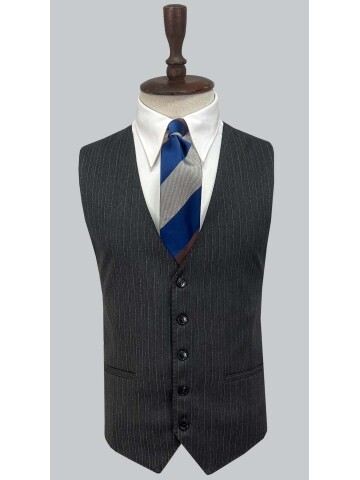 CEMDEN ÇİZGİLİ KOYU GRİ YELEKLİ TAKIM ELBİSE 2973