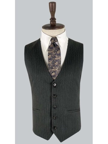 CEMDEN ÇİZGİLİ YEŞİL YELEKLİ TAKIM ELBİSE 2973