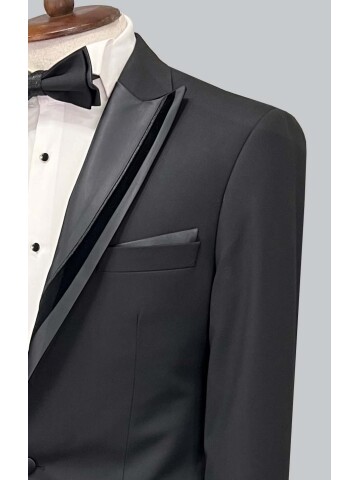 SUIT SARTORIA SİYAH SİVRİ YAKA DAMATLIK 5071