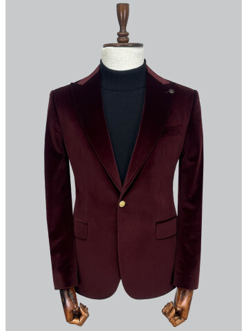 SUIT SARTORIA BORDO KADİFE CEKET 4573