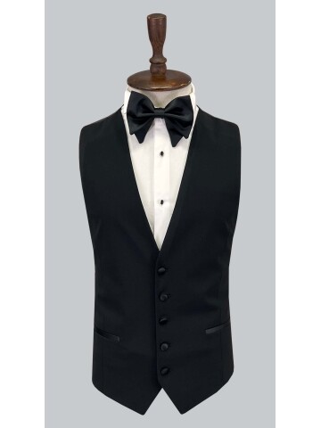 SUIT SARTORIA ÇIKMA SİVRİ YAKA SİYAH YÜNLÜ DAMATLIK 5626