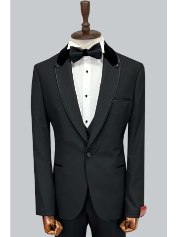 SUIT SARTORIA ÇIKMA YAKA SİYAH DAMATLIK 5536