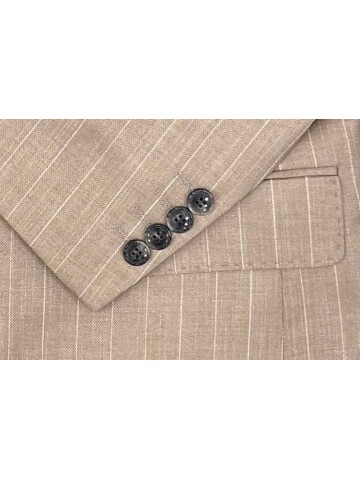 SUIT SARTORIA ÇİZGİLİ BEJ YELEKLİ TAKIM ELBİSE 2895