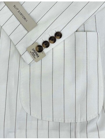 SUIT SARTORIA ÇİZGİLİ BEYAZ KETEN CEKET 4599