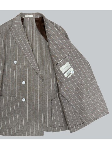 SUIT SARTORIA ÇİZGİLİ KAHVERENGİ KETEN TAKIM 2001/24