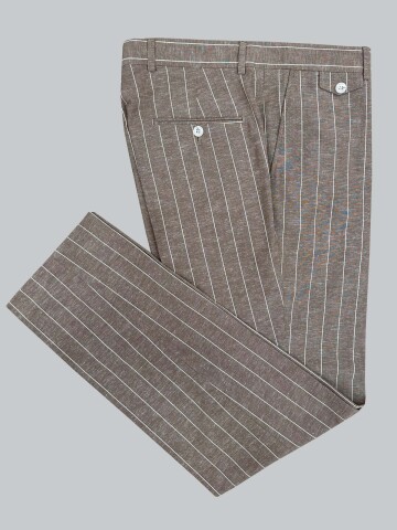 SUIT SARTORIA ÇİZGİLİ KAHVERENGİ KETEN TAKIM 2001/24