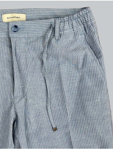 SUIT SARTORIA MAVİ ÇİZGİLİ KETEN PANTOLON 1170