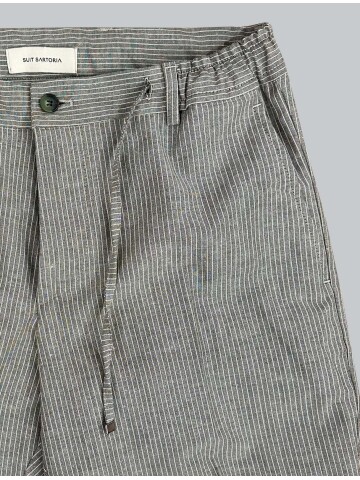 SUIT SARTORIA YEŞİL ÇİZGİLİ KETEN PANTOLON 1170