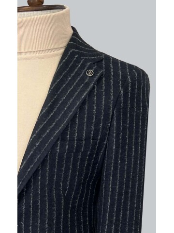 SUIT SARTORIA ÇİZGİLİ LACİVERT CEKET 4566