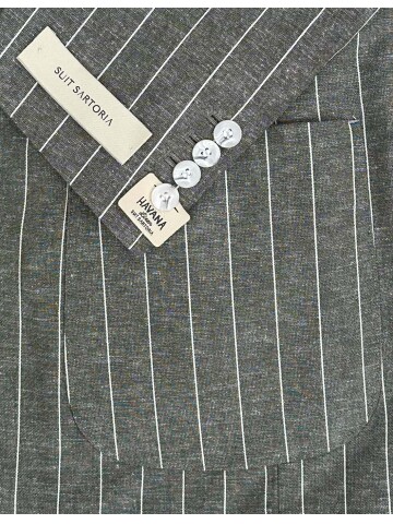SUIT SARTORIA ÇİZGİLİ YEŞİL KETEN TAKIM 2000/72