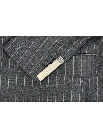 SUIT SARTORIA KOYU GRİ SİVRİ YAKA ÇİZGİLİ KRUVAZE CEKET 4590
