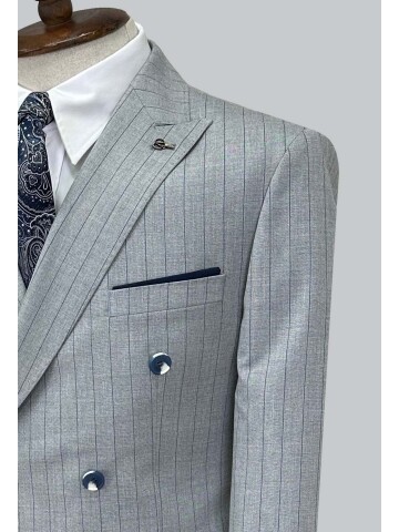 SUIT SARTORIA GRİ ÇİZGİLİ KRUVAZE TAKIM 2000/25