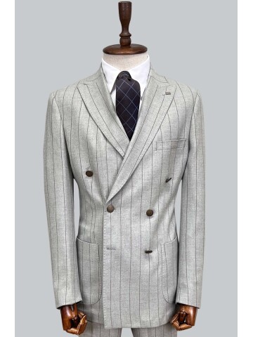 SUIT SARTORIA GRİ ÇİZGİLİ KRUVAZE TAKIM ELBİSE 2928