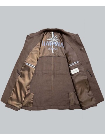 SUIT SARTORIA KAHVERENGİ KETEN CEKET 4624