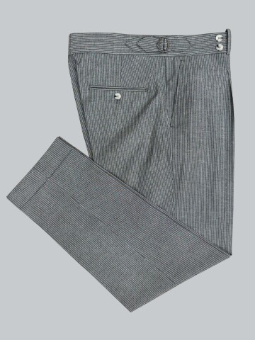 SUIT SARTORIA SİYAH KETEN ÇİZGİLİ KRUVAZE TAKIM 2131