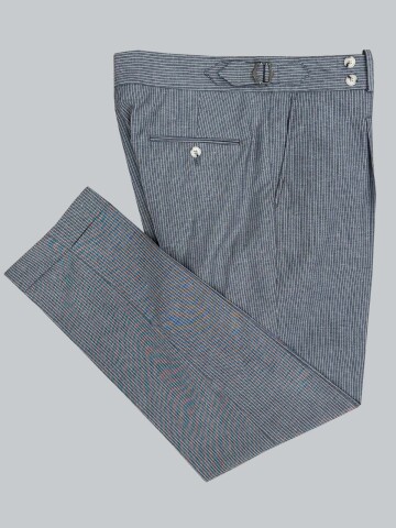 SUIT SARTORIA LACİVERT KETEN ÇİZGİLİ KRUVAZE TAKIM 2131