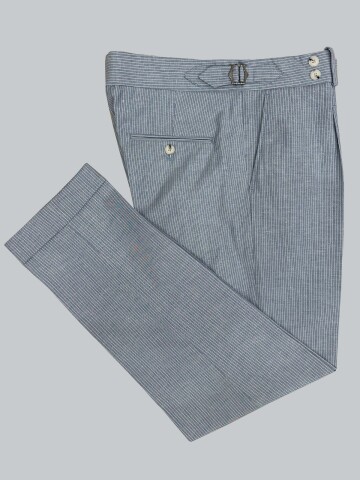 SUIT SARTORIA MAVİ KETEN ÇİZGİLİ KRUVAZE TAKIM 2131