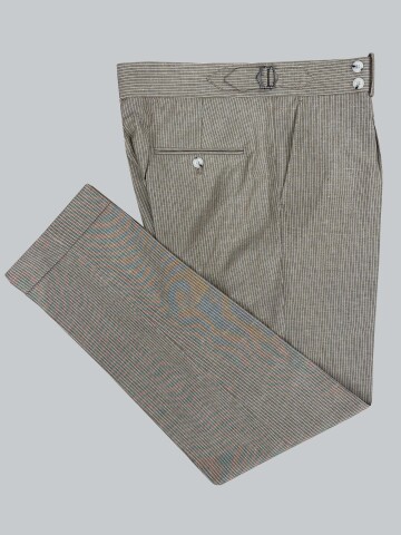 SUIT SARTORIA KAHVERENGİ KETEN ÇİZGİLİ KRUVAZE TAKIM 2131